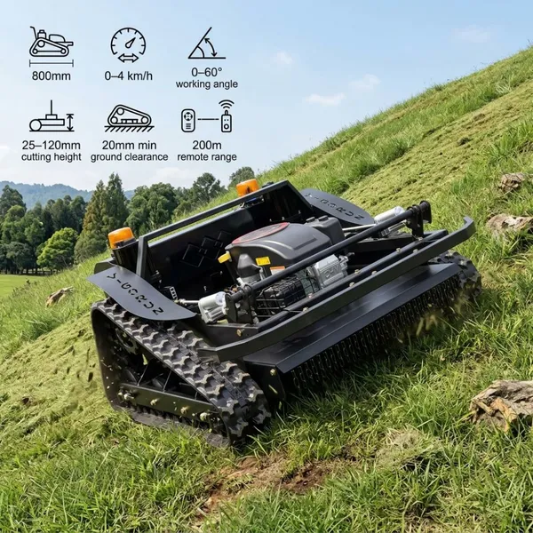 Vigorun VTLM800 800mm Raupen-Fernsteuerung 60-Grad-Servomotor-Flegemaschine für Böschungen