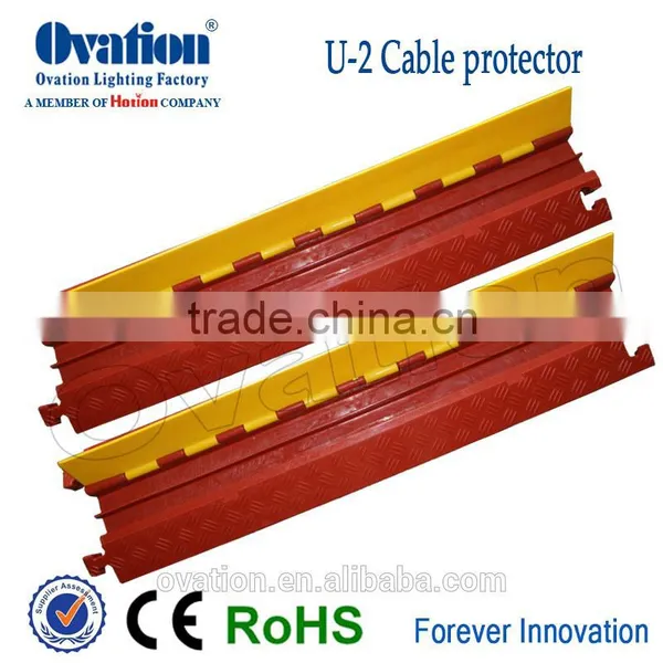 Outdoor Use 2 Channel Rubber Stage Cable Protector And Cable Ramp 2 Channel Rubber Cable Protector photo-3