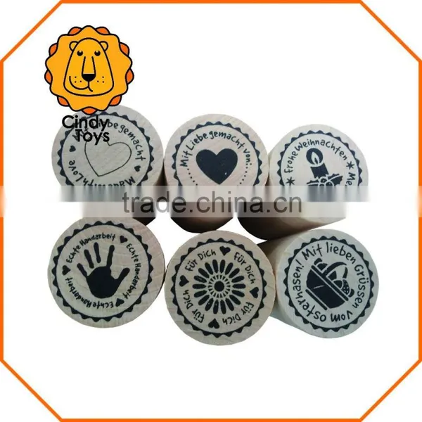 Wooden Rubber Stamps Made With... 6 Pcs for Kids photo-2