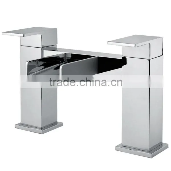 Waterfall Bathroom Basin Bathtub Faucet Freestanding Bath Filler Mixer Shower Mixer Taps photo-3