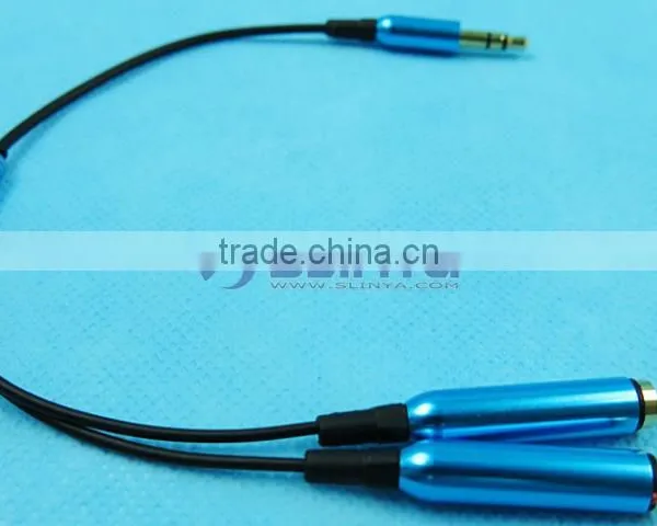 3.5mm 1 to 2 Audio Dual Y Splitter Cable Adapter Earphone Headphone Jack With Metal Plated photo-6