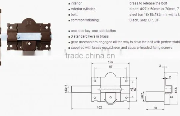 Euro Type China Aluminum Door Locks
