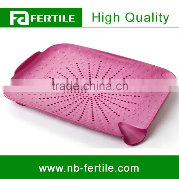 WFZ123573 White Color Wash Vegetable Prepare Kitchen Utensil Sink Station Flat Colander Food Strainer photo-4