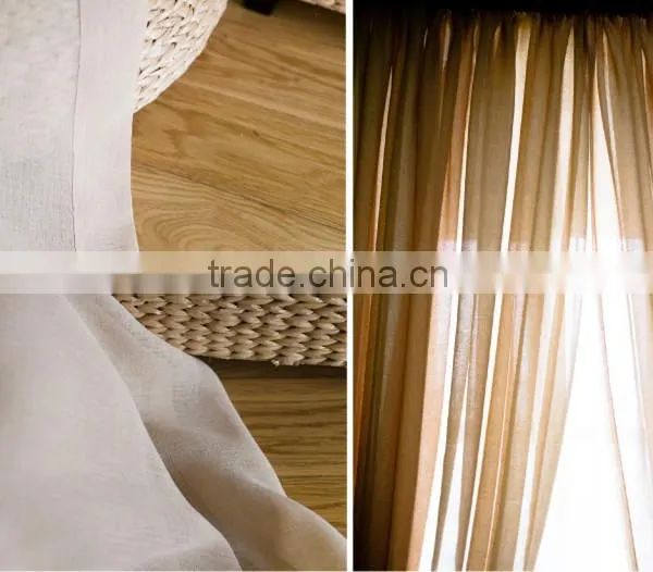 Plain Coloured Polyester Linen Curtain Fabric photo-2