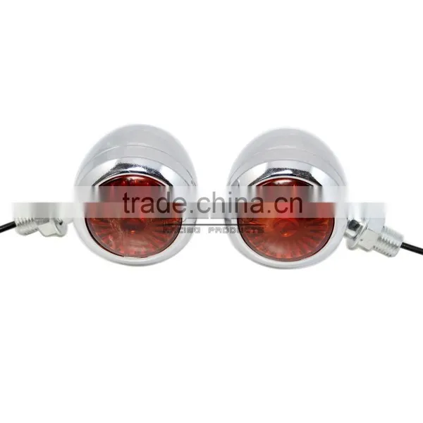 BJ-SL-057 High Quality Universal Chrome Amber Motorcycle Turn Signals Lights Bulb photo-2