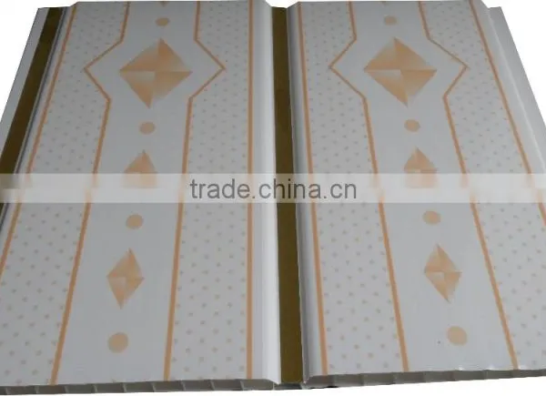 10'' Width New Style Trinidad Pvc Ceiling Panel & Wall Panel With Sivler Strip,middle Groove G130 photo-3