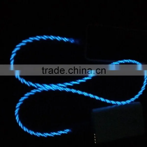 New Design EL Flowing USB Data Cable for Iphone for Android photo-2
