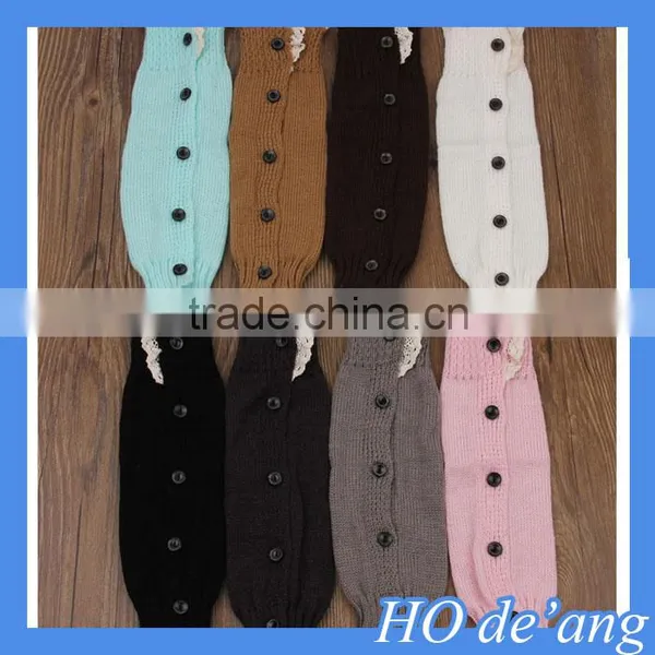 HOGIFT Children Buttons Lace Button Knee Socks, Hot Christmas Knee Higher Boots Sock , Knitted Top Boot Sock 8 Colors photo-3