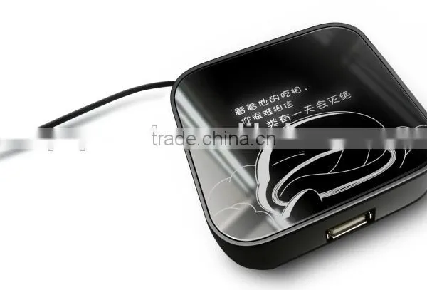 Computer Led Logo 4 Port Usb Hub With Mirror as Promotional Gift photo-2