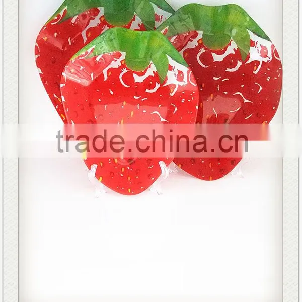 Temptation of Strawberry Fruit Series Glass Plate photo-2