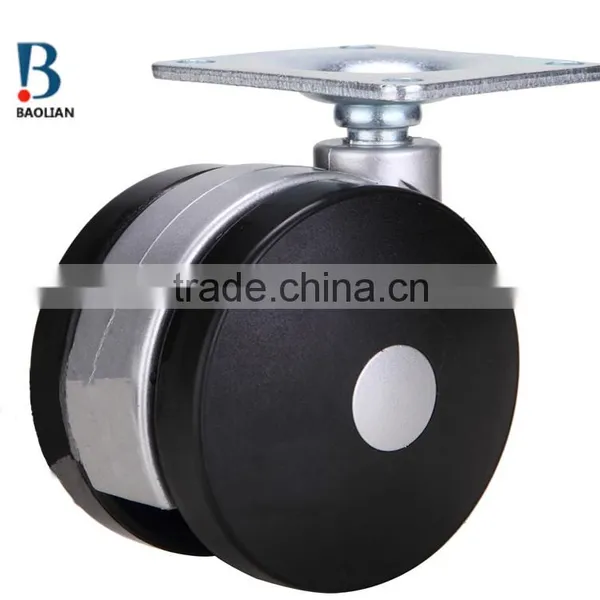 2016 Newest 3-inch Black Metal Plate Nylon Plastic Rivet Swivel Caster With Brake photo-2