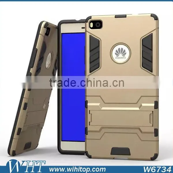 For Huawei P8 Phone Case, TPU PC Hybrid Armor Stand Mobile Phone Case for Huawei P8 photo-3