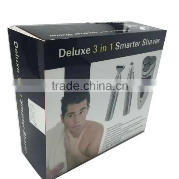 Hot Selling! Three Head Double Edge Rotation Razor Blades +flexible Portable Razor+nose Wool Implement photo-5