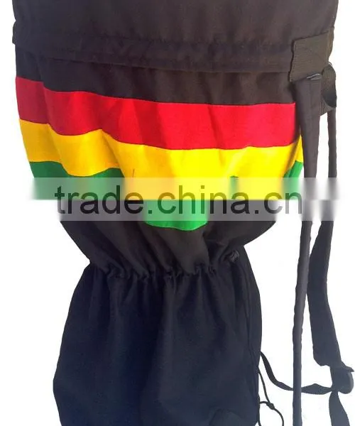 Djembe Bags Basic Black Cotton With Rasta Stripe photo-2