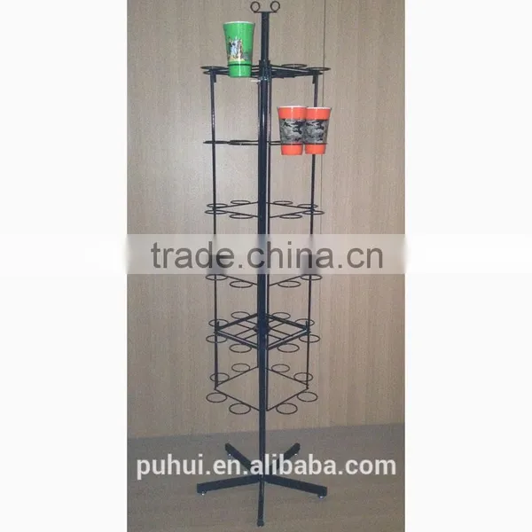 Elegant Shape Metal Floor Mugs Rack for Promotion photo-3