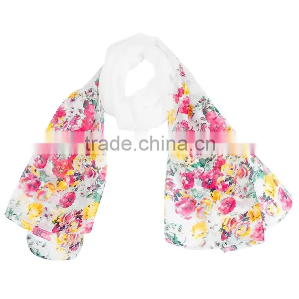 2015 Fashionable Flower Chiffon Scarf Stock