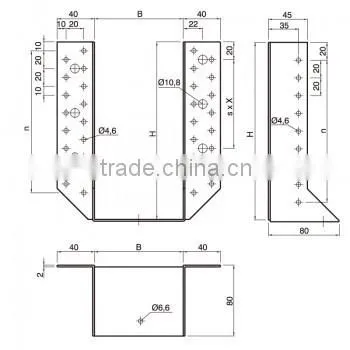 Galvanized Hanger for Wood Connector photo-3