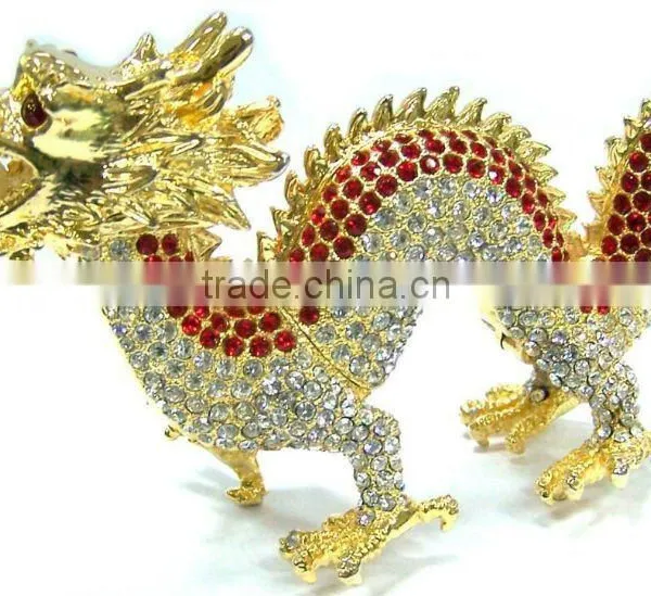 Crystal Metal China Dragon Jewelry Box With Magnet Closure,good Quality and Various Designs,passed SGS Factory Audit