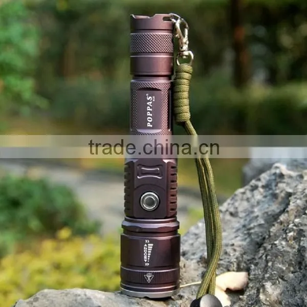 POPPAS 6611 Classic Hidden USB Design Zoom T6 LED Police Security Led Flashlight Power Bank photo-2