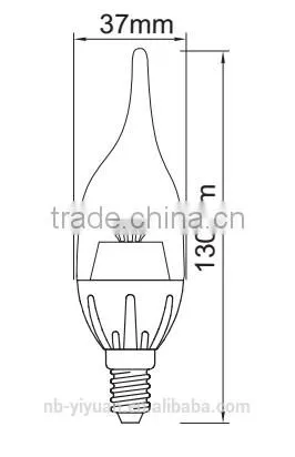 Hot Sale CE-LVD/EMC, RoHS, TUV-GS Approved 2835 Smd Led Bulb Lamp C30HLAP 6W 470LM E14 E27 B22 LED Candle Bulb Light photo-3