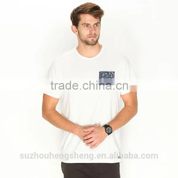 Handsome Front Pocket White T Shirt