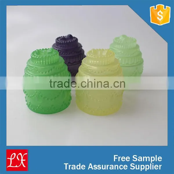 LXHY-8749 Cylinder Color Frosted Glass Candle Holder With Glass Lid photo-3