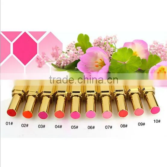 Wholesale Best Selling Fahsion Design Golden Tube Cosmetics Naked Natural Long Lasting Rose Red Lipstick photo-3