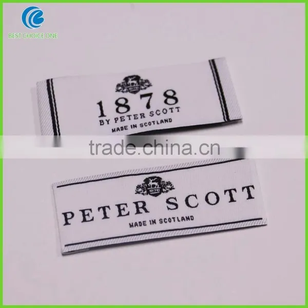 Custom Own Logo High Quality Heat Cut White Woven Clothing Labels photo-5