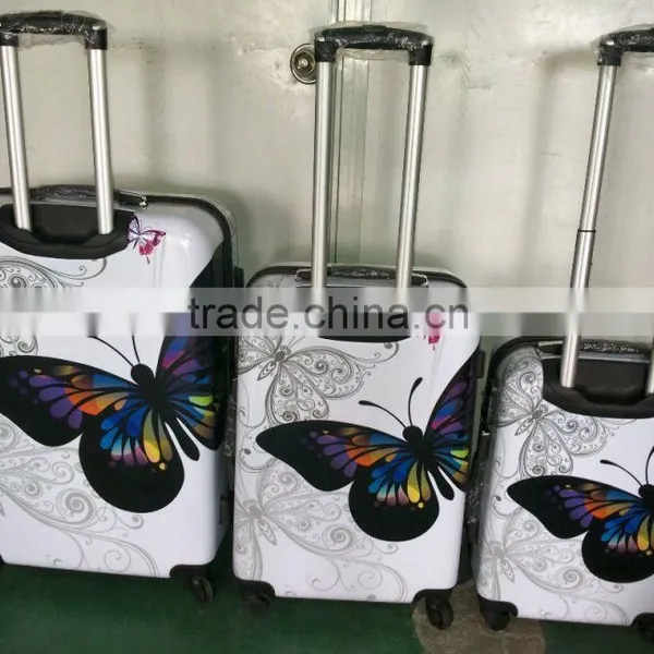 Vintage Butterfly Printed Figures ABS+PC Trolley Luggage Case photo-2