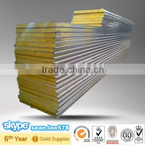 Metal Insulated Rockwool Corrugated Roof Sandwich Panel Factory Price