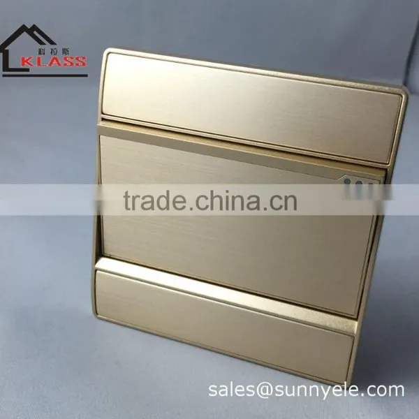 High Quality uk Style Brushed Aluminum Golden Switch and Socket photo-2