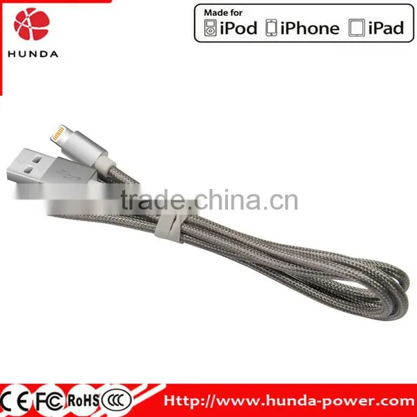 HUNDA Factory High Quality 3.3ft MFI Certified USB Charging Cable - Gray photo-4