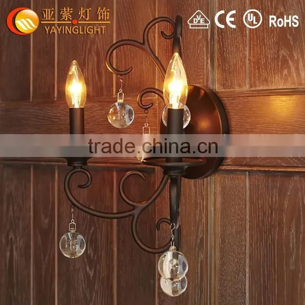 Vintage Corridor Lamp,Mounted Candle Wall Lamp ,crystal Wall Light, Two Lights Candle Wall Lamp