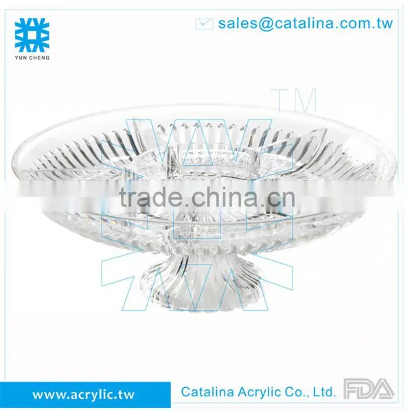 Luxury Acrylic Plastic Banquet Wedding Cake Dessert Fruit Tray With Lid photo-5