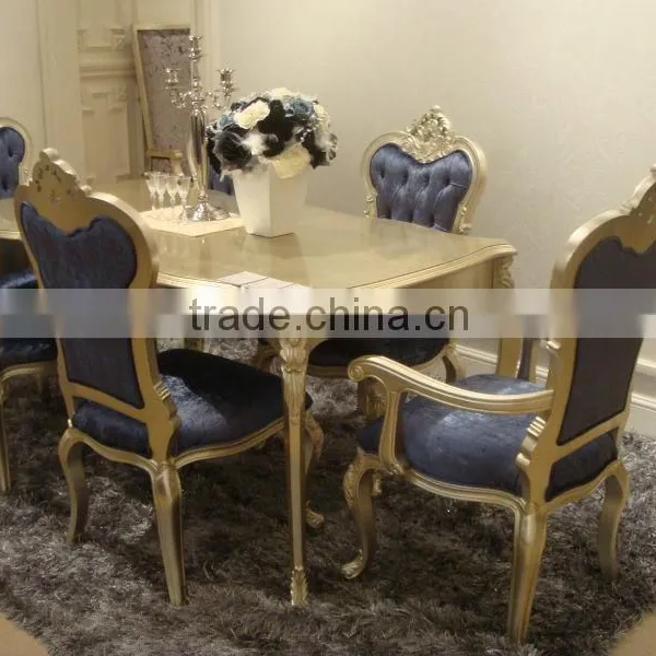 Gold European Furniture Carved Wood Table