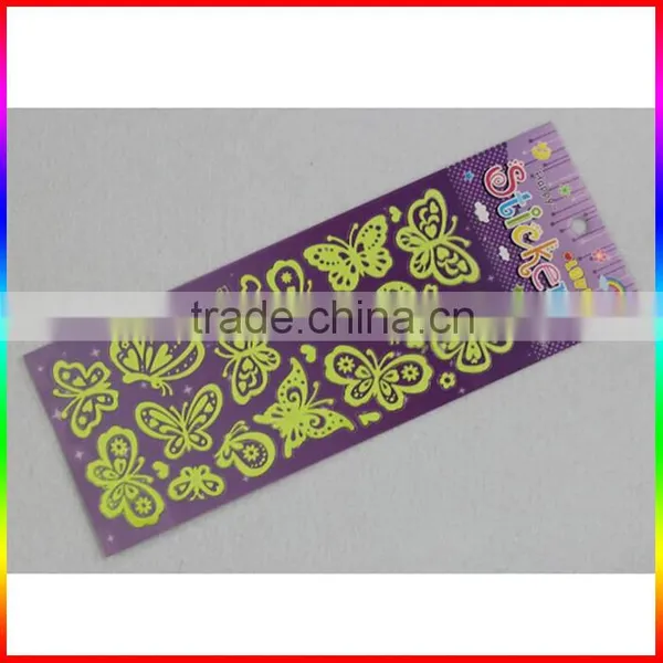 Star and Butterfly Yellow Fluorescence Paper Sticker photo-2