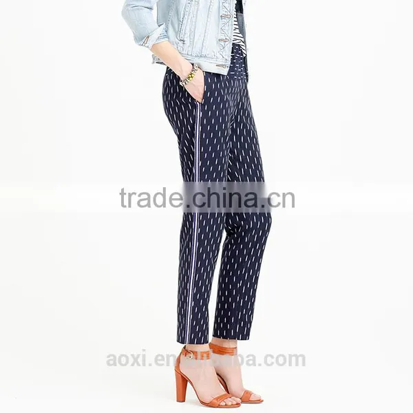Oem Service Fashion All Over Print Widder Waist Straight Legging Elegant Women Pants 2016 photo-4