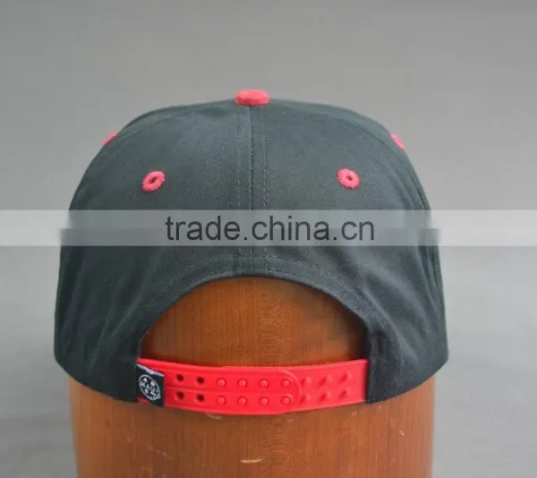 Black and Red Flat Brim Snapback photo-3