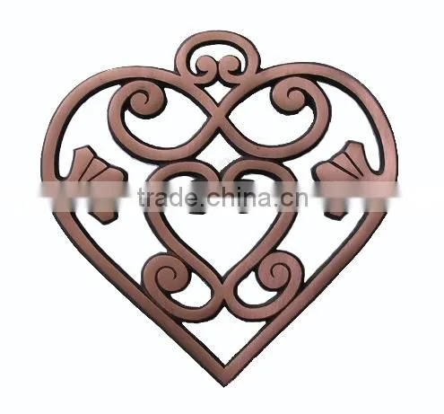 Heart Shape Antique Cast Iron Trivets