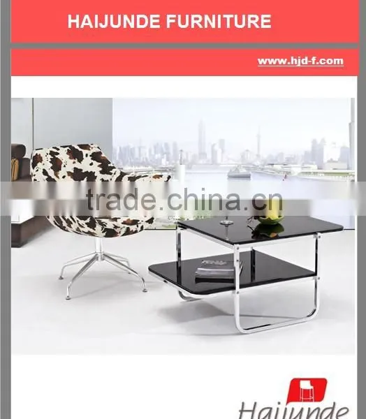 2 Shelves Motion Round Black Glass Coffee Table/tempered Glass Top Coffee Table
