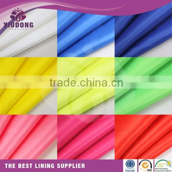 170T 190t 210t 230t 100 Polyester Plain Dyed Taffeta Lining Fabric for Garment