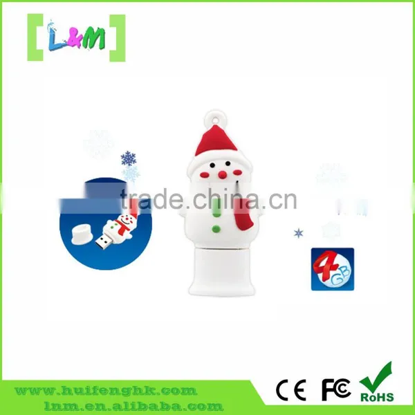 Funny Snow Man for Christmas Gifts Small and Cute Usb Flash Drives With Pvc Material Selling at Bolltom Price photo-3