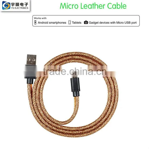 1M Micro Leather Cable for Samsung/Smartphone photo-3