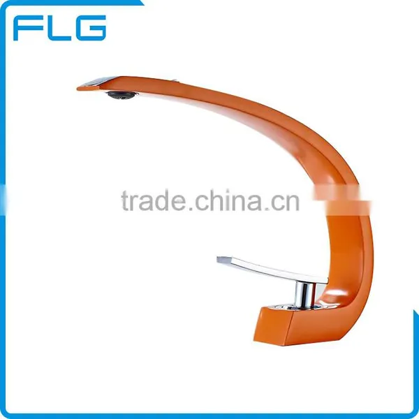 Single Handle Orange Bathroom Tap Basin Faucet