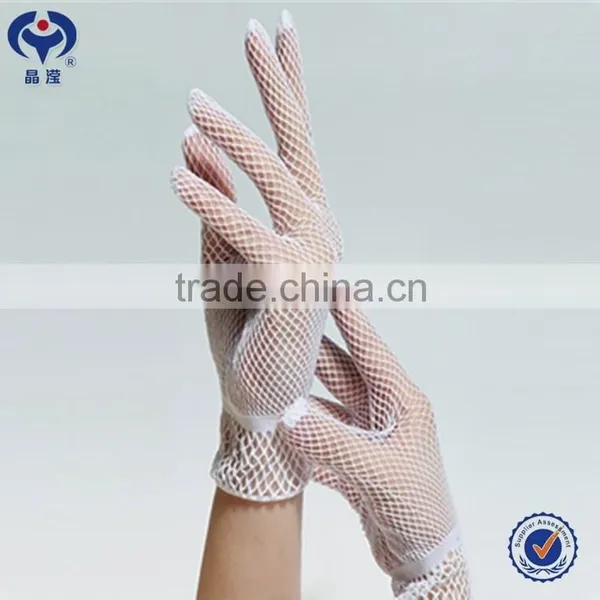 Wedding Gloves White Color Knitted Nylon Lace Gloves photo-3