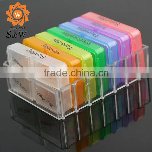 Wholesale Clear Cute Round Plastic Weekly 7 Days Pill Box photo-2