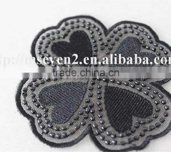 2016 Newest Design Black and White Embroidery Neck Lace Neck Patch Flower Pot Stands Designs photo-3