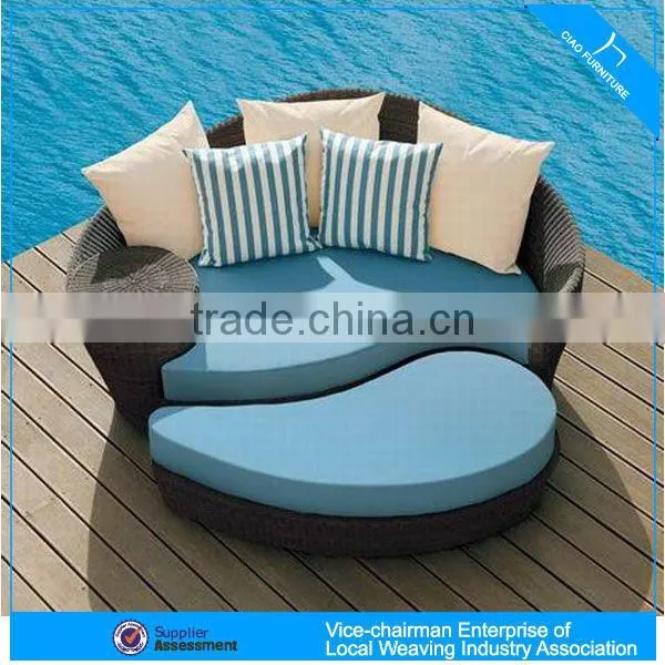 Leisure Rattan Sofa Bed Round Bed Outdoor Sunbed FL015 photo-6