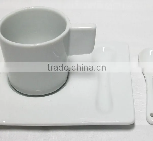 Lifestyle Promotional Porcelain Espresso Coffee Cup and Saucer Set With Spoon photo-3