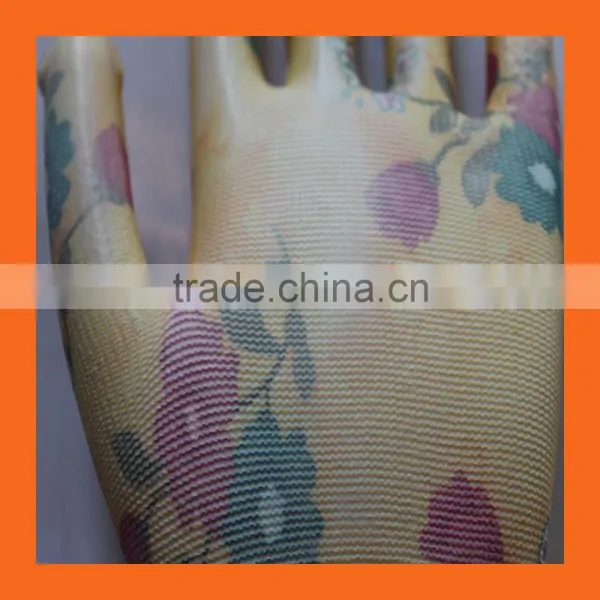 Polyester Shell Women Garden Gloves With PU Coated Palm Dip photo-4